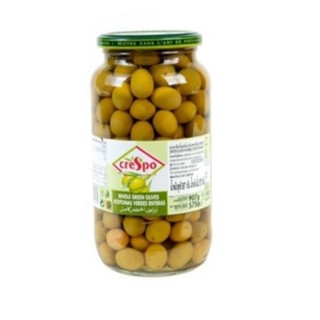 Crispo whole green olives มะกอกเขียวเต็มผลในน้ำเกลือ