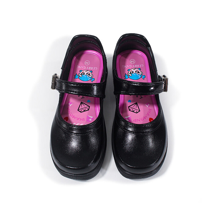 GERRY GANG รองเท้านักเรียนหนังดำ เข็มขัดล็อครูปเพชร หมุนได้แบบเปลี่ยนสี Gerry Gang รุ่น G-6306-G-6307 เป้นรุ่นใหม่ล่าสุด