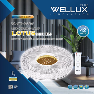 WELLUX โคมไฟเพดานติดลอย 3 แสง 32W 42W มีรีโมท LED Multi-Smart Ceiling Lamp รุ่น LOTUS SERIES