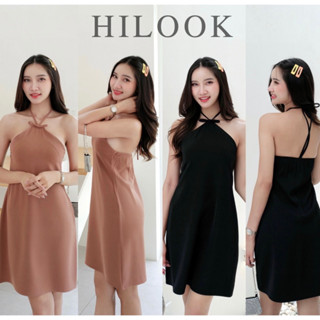 มินิเดรสผูกคอแต่งโบว์อกTaryn Dress ป้ายHilook