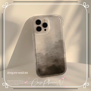 เคสไอโฟน iphone 11 14 Pro Max ขั้นสูง ภาพวาดหมึก ขอบเต็ม เรียบง่าย ป้องกันการตก เคส iphone 12 13 Pro Case for iPhone