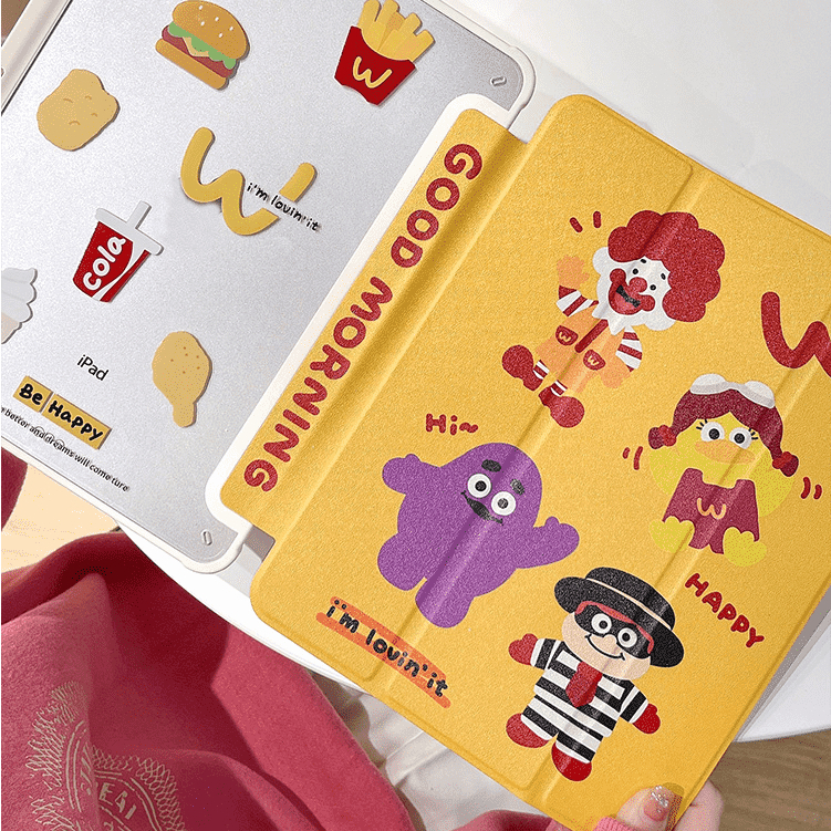 พร้อมส่ง เคสไอแพด MINI7 Gen9 pro11 2024 McDonald's ช่องใส่ปากกาด้านขวา เคสป้องกันiPadอะคริลิค Air6
