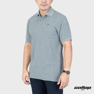 GALLOP : WAFFLE POLO SHIRTS เสื้อโปโลผ้า Waffle รุ่น GP9062 สี Neutral Grey - เทา