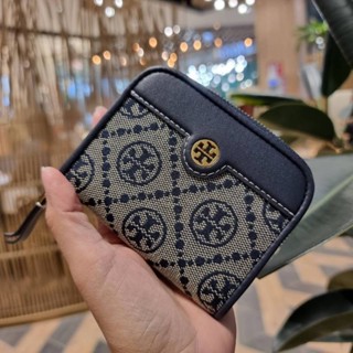 ส่งฟรี🔥 กระเป๋าสตางค์ ใบสั้น Tory burch แท้💯 สีน้ำเงิน ผู้หญิง ใส่บัตร น่ารัก กระเป๋าเงิน