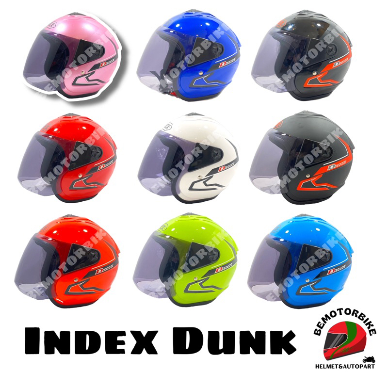 หมวกกันน็อค เปิดหน้า INDEX DUNK มีหลายสีให้เลือก