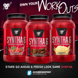 🛑BSN🛑 Syntha-6 Ultra Premium Protein Powder [2.91lb] เวย์โปรตีนระดับพรีเมี่ยม เสริมสร้างกล้ามเนื้อ &lt;มี 3 รสชาติ🍫🍓🌼&gt;