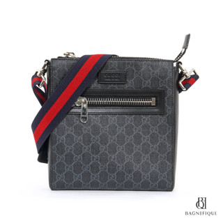 GUCCI MESSENGER SMALL BLACK GG SUPREME MONOGRAM SHW