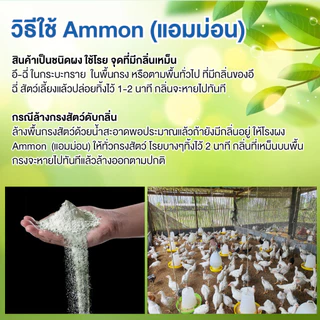Ammon(แอมม่อน)1กก.ผงดับกลิ่นแอมโมเนียก๊าซไฮโดรเจนซัลไฟด์(ก๊าซไข่เน่า)กลิ่นฉี่กลิ่นมูลสัตว์##ส่งฟรี##