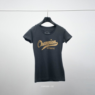 Champion (TSW-CHP-089) แบรนด์แท้ 100% เสื้อยืดคอกลม ผ้าcotton นิ่มใส่สบาย ระบายอากาศได้ดี ไม่ย้วย