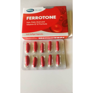 $$MegaWe care Ferrotone บำรุงเลือดเตรียมตัวก่อนตั้งครรภ์ 10 เม็ด