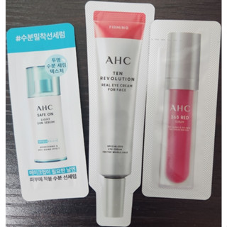 AHC Ten Revolution Real Eye Cream for Face 1ml / 365 Red Serum 1ml / Safe on Lignt Sun Serum SPF50+ /PA++++ 1.5ml