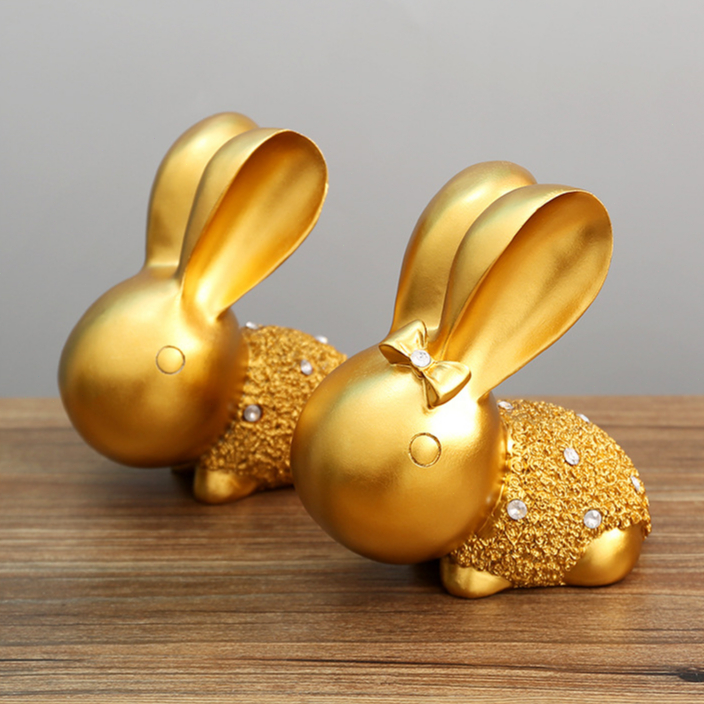 🐰พร้อมส่ง🐰ตกแต่งห้อง โมเดลกระต่ายคู่สีทอง วัสดุเนื้อเรซิ่น วางตั้งประดับตกแต่งบ้าน ห้องทำงาน ห้องรับแขก น่ารักมากค่า - รูปที่ 7