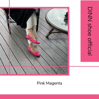 DINN รุ่นคัชชูโบว์ เซ็ต 2รองเท้าคัชชูส้นเตี้ย แฟลต บัลเล่ต์ หนังนิ่ม ซับหนา พื้นยางคุณภาพ 36 - 43