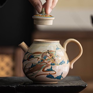 Kiln Transformation Dunhuang Feitian Teapot Antique Single Pot Stoneware Kung Fu Tea Set Ceramic Tea Set Tea Ceremony