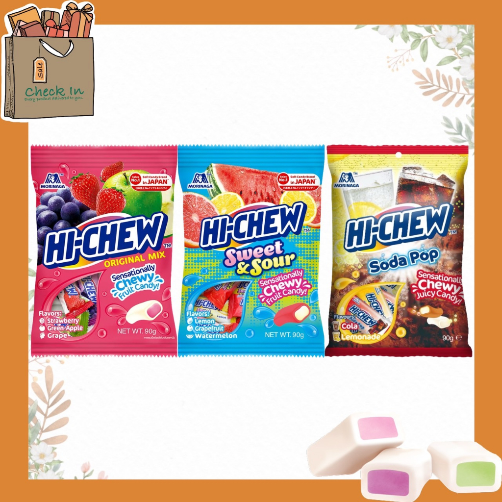 HI CHEW Original Mix, Sweet & Sour, Soda Pop 90 g ไฮชิว ออริจินอล มิกซ์,  เคี้ยวเพลิน หวานอมเปรี้ยว,