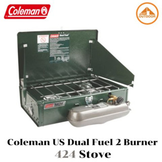 Coleman US Dual Fuel 2 Burner 424 Stove เตานำ้มัน 2 หัวถังสีเทา USA. Version