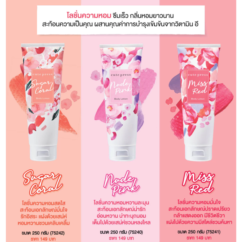 11 กลิ่น คิวท์เพรส โลชั่นน้ำหอม Cute Press Perfume Body Lotion 250ml