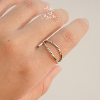 She with Cheewa | silver925 | venus ring แหวนเงินแท้ มินิมอล 2 เลเยอร์ เหมือนใส่แหวน 2 วง สามารถปรับขนาดตามนิ้วได้เลยค่ะ