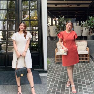 เดรสทรงเอ สาวอวบใส่แล้วผอมมาก M-4XL ใหญ่กว่านี้สั่งตัดพิเศษได้ รุ่น Deena Slim Dress