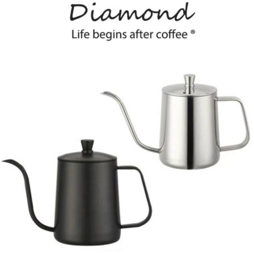 ❤ Diamond Coffee กาดริปกาแฟ สแตนเลส สีเงิน/สีดำ 250/350/600ml Stainless Pour-Over Coffee Drip Pot กาดริปกาแฟ สแตนเลส304