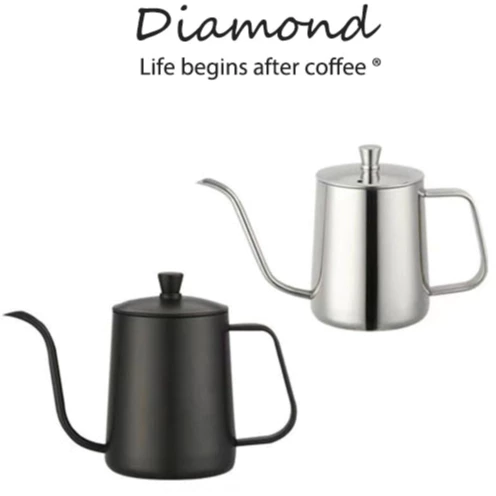 ❤ Diamond Coffee กาดริปกาแฟ สแตนเลส สีเงิน/สีดำ 250/350/600ml Stainless Pour-Over Coffee Drip Pot กาดริปกาแฟ สแตนเลส304