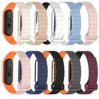 All-in-One สายนาฬิกา Mi Band 7 6 5 4 3 สายนาฬิกาซิลิโคนแม่เหล็ก