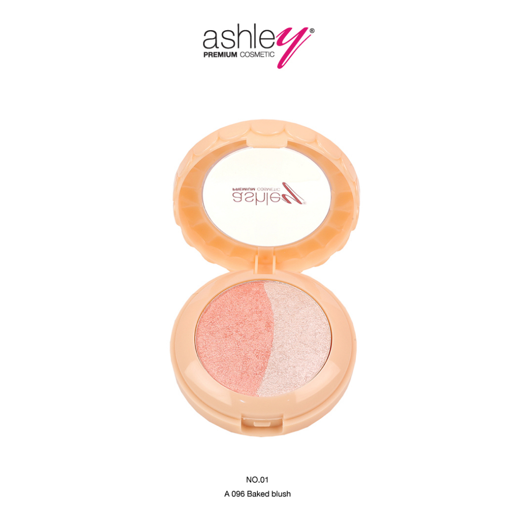 Ashley Baked Blush บลัชออนเนื้อชิมเมอร์ พวงแก้มสวยสดใส ติดทนนาน (A-096)