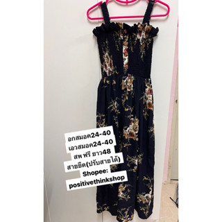 🌹Hot💥ลดราคา Black floral dess ผ้่เรยอนเบานิ่มพริ้วๆ ใส่ไปงานไปทะเล สวย ผ้ายาวได้ไปคุ้ม 📌งานดีน่ารัก .