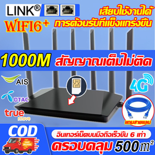 เร้าเตอร์ใส่ซิม เราเตอร์ 4G Router WiFi 3000 Mbps ใช้ได้กับซิมทุกเครือข่าย เสียบใช้เลย ไม่ติดตั้ง เราเตอร์ ไวไฟ ใส่ซิม