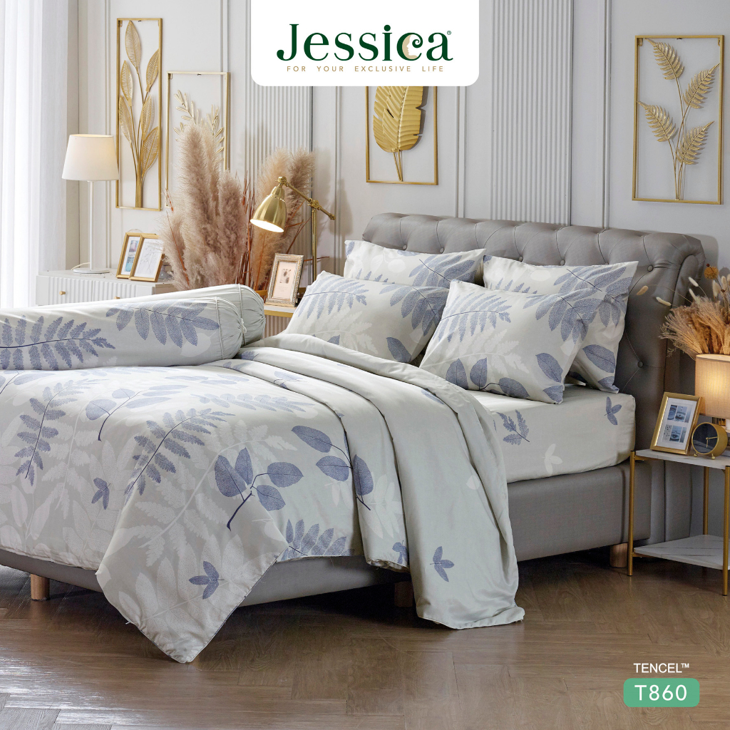 Jessica Tencel T860 ชุดเครื่องนอน ผ้าปูที่นอน ผ้าห่มนวม เจสสิก้า พิมพ์ลวดลายโดดเด่น ให้สัมผัสที่นุ่มลื่นดุจแพรไหม