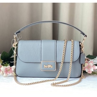 👜🌈NEW COACH Mini Grace Crossbody สีฟ้าสวย ละมุนมากกก💙💙👜สายสะพาย 2เส้นค่ะโซ่ /หนัง