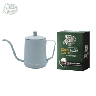 ราคาพิเศษ! Café Amazon Drip kettle สีเทา คู่กับ กาแฟดริป คาเฟ่ อเมซอน (Signature) 1 กล่อง 429.- (ปกติ 510.-)