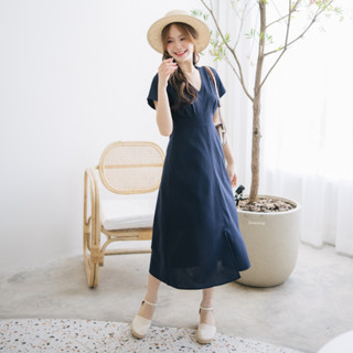 Snazzy shop - Linen dress เดรสลินิน