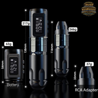 เครื่องสักไร้สาย Ambition Mars-U Adjustable Stroke Wireless Tattoo Machine