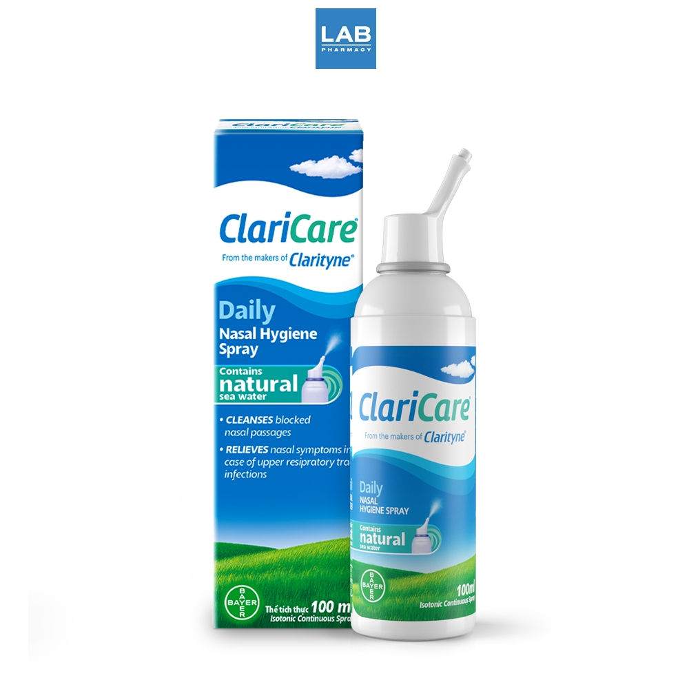 ClariCare Daily Nasal Hygiene Spray 100 ml. - คลาริแคร์ นาซอล สเปรย์ สเปรย์น้ำเกลือธรรมชาติ สำหรับฉี