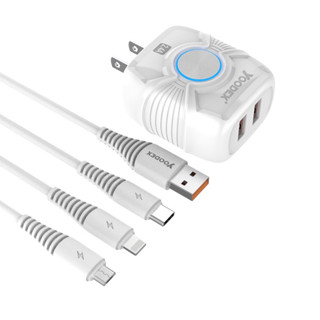 Yoodex Q5 หัวชาร์จ 2USB+Input:AC100-240V 50/60HZ 0.3A(Max)  Output:5V/2.4A รุ่น: YOODEX Q5