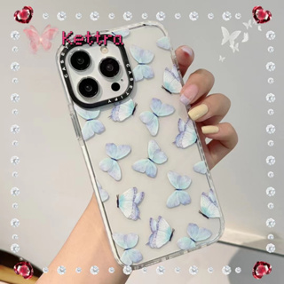 💜Kettra💜ผีเสื้อ เคสใส หวานสวย เรียบง่าย เส้นขอบโปร่งใส11 14 pro max ขอบเต็ม ป้องกันการหล่น หวานสวย case for iPhone 12 13