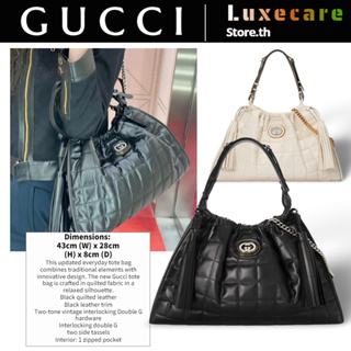 กุชชี่👜Gucci GG Deco Women/Shoulder Bag สุภาพสตรี/กระเป๋าสะพาย/กระเป๋าใต้วงแขน