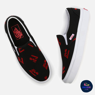 [ของแท้ ส่งฟรี จากไทย] VANS WAFFLE LOVERS CLASSIC SLIP-ON TRAINERS - BLACK/TRUE WHITE