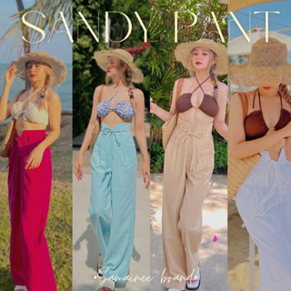 SANDY PANT กางเกงผ้าฝ้ายขอบวี