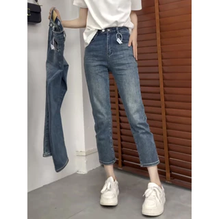 Beautified กางเกงยินส์ กางเกงขากระบอกเล็ก ทรงบอย ผ้ายืด เอวสูง 5XL V13