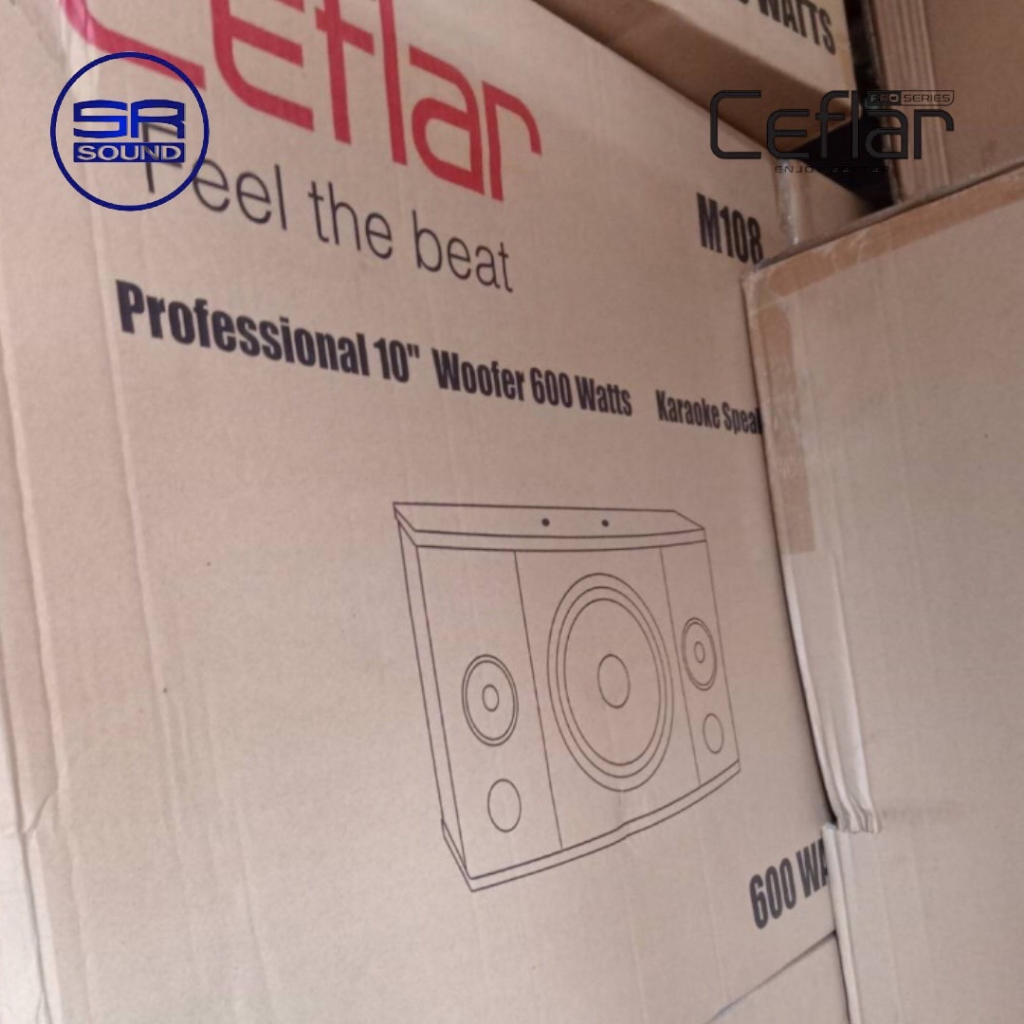 ฟรีค่าส่ง (มีขาแขวน) CEFLAR M108 ตู้ลำโพงคาราโอเกะ ลำโพงติดผนัง ตู้ลำโพง 10 นิ้ว /ราคาต่อ 1 คู่ 2 ใบ CEFLAR M 108