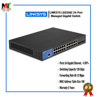 Gigabit Switching Hub 48 Port LINKSYS LSS-LGS352C , LSS-LGS352CMPC (17,+ 4 SFP) รับประกันสินค้า 5ปี