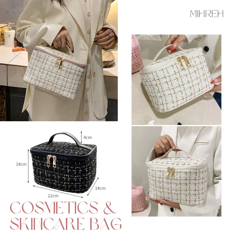 [3095](พร้อมส่ง) กระเป๋าใส่เครื่องสำอาง ใส่สกินแคร์ สำหรับพกพา thumbnail 4