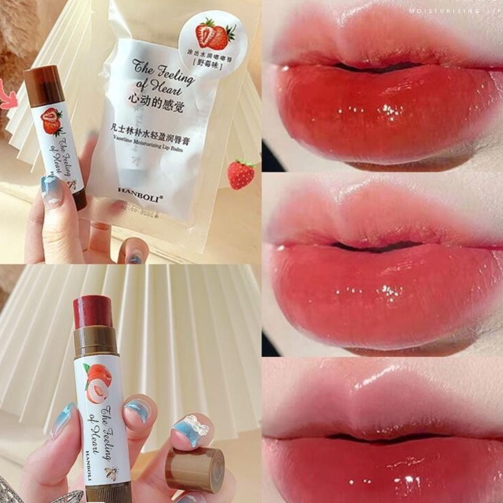 Hanboli ลิปบาล์ม กลิ่นผลไม้ ลิปบาล์มเปลี่ยนสี  VASELINEลิปบาล์มเจลลี่ ลิปไพรเมอร์ เนื้อใส ให้ความชุ่