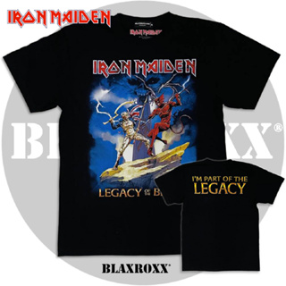 Blaxroxx เสื้อวงลิขสิทธิ์แท้ Iron Maiden (IRM014) เสื้อยืดคอกลมแขนสั้น เสื้อยืด เสื้อสกรีนลาย เสื้อวินเทจ