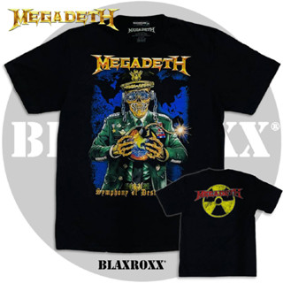 Blaxroxx เสื้อวง ลิขสิทธิ์แท้ MEGADETH® (MGD006) เสื้อยืดคอกลมแขนสั้น เสื้อยืด เสื้อสกรีนลาย เสื้อวินเทจ