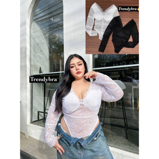 🔥Plussize🔥บอดี้สูทคนอ้วน🔥  Freesize 40-48"