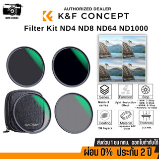 K&amp;F Filter Kit (ND4, ND8, ND64 and ND1000) พร้อมกระเป๋าเก็บ