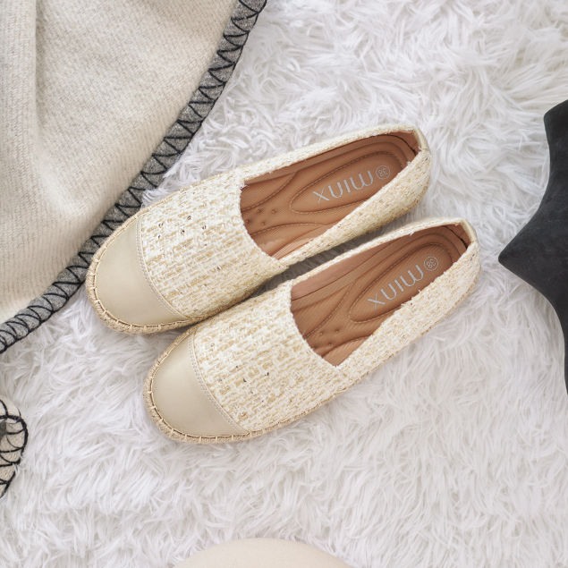 MINX รุ่น Chloe tweed extra soft รองเท้าพื้นสาน พื้นนุ่ม ลายผ้าลิมิเตด minxshoes